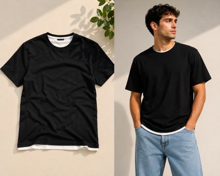 Schickes schwarzes Herren T-Shirt