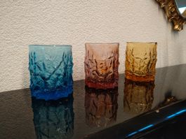 3 verres à  Whisky retro de collection, Whitefriars Glacier?