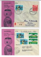 1957 2 Flugpostbriefe GENEVE - TOKIO