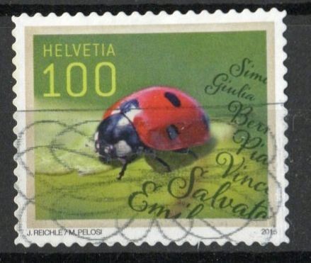 Alle Briefmarken: 2015 - Sondermarken "Spezielle Anlässe" - Marienkäfer – Gebraucht aus Schaffhausen von poststamp