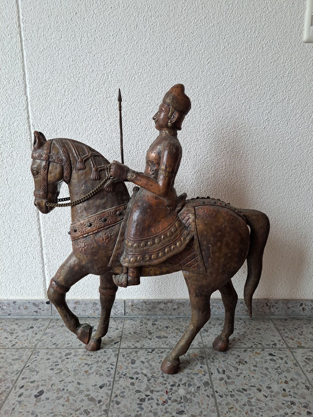 Sculture & Statue: Pferd mit Reiter, indisch – Usato da Willisau venduto da afb123
