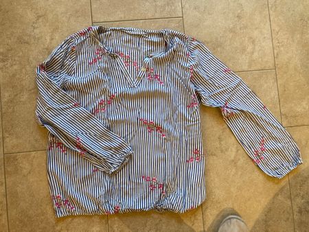 Chicorée Bluse Gr. L, gestreift, mit Blumen