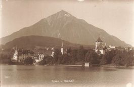 Spiez BE Spiez castle and Niesen mountain