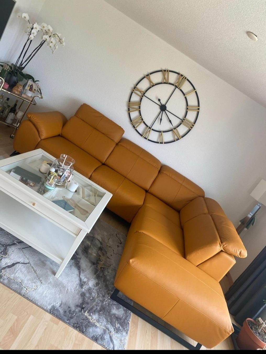 Divani: Gemütliches Ledersofa in Orange – Usato da Mellingen venduto da blue_lions86 1