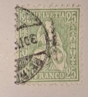 Sitzende Helvetia mit Faserpapier