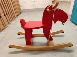Rotes Schaukel-Elch aus Holz, Top Zustand! Für Kinder