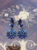Boucles d'oreilles bleues et violettes