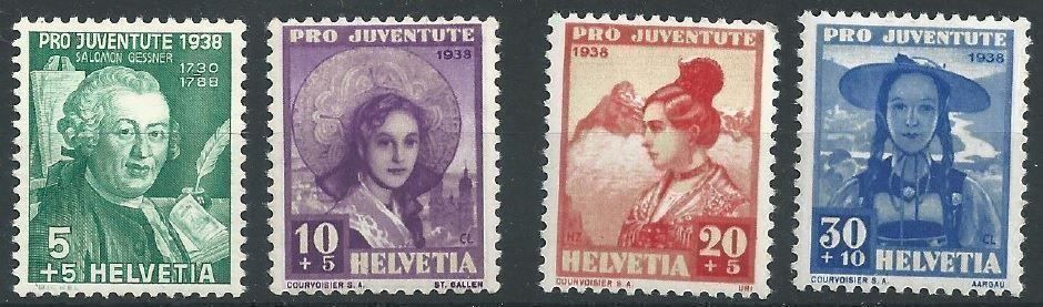 Tutti i francobolli: 1938, Nr. J85-88, Pro Juventute Satz,  postfrisch – Nuovo (secondo la descrizione) da Baden venduto da Eggi