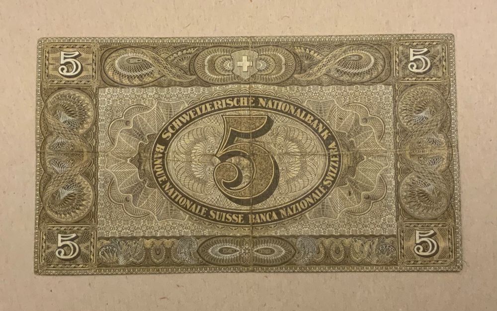 5er Nötli / 5Fr Note Serie 53E (Gebraucht) in Serneus für CHF 9 – mit ...