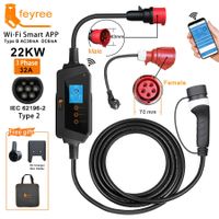 Feyree 22kW EV Ladegerät 3-Phasen Typ 2 WLAN & App