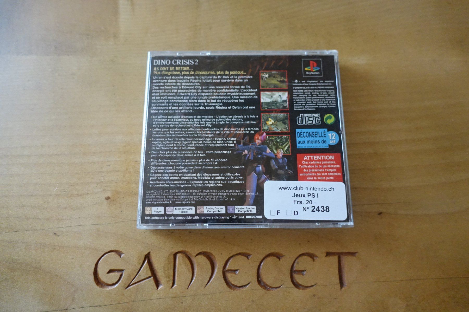 Sony Spiele: Dino Crisis 2 - französisch – Gebraucht aus Steinach von Gamecet 3