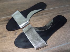 Zara Sandales Plates Argentées Taille 39
