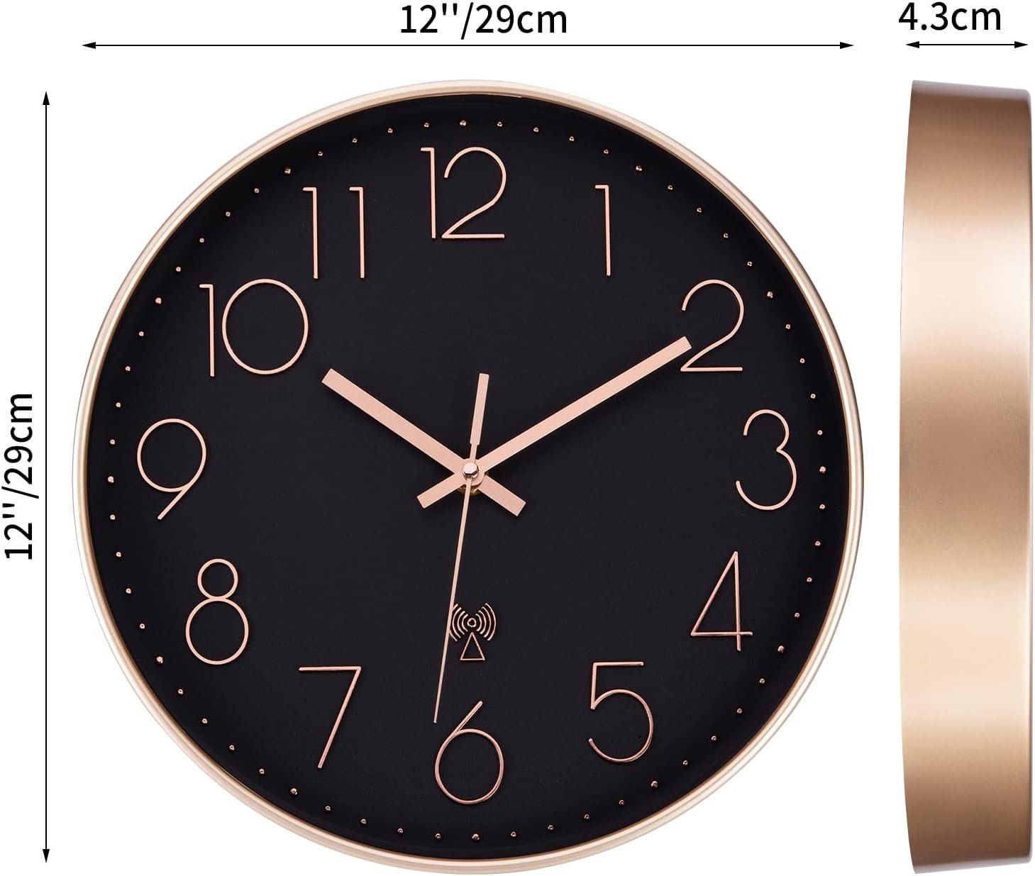 Orologi da terra & Orologi da parete: Funkuhr 30cm Lautlos Modern – Nuovo e nell'imballaggio originale da Nuglar venduto da SmartLiving24 2