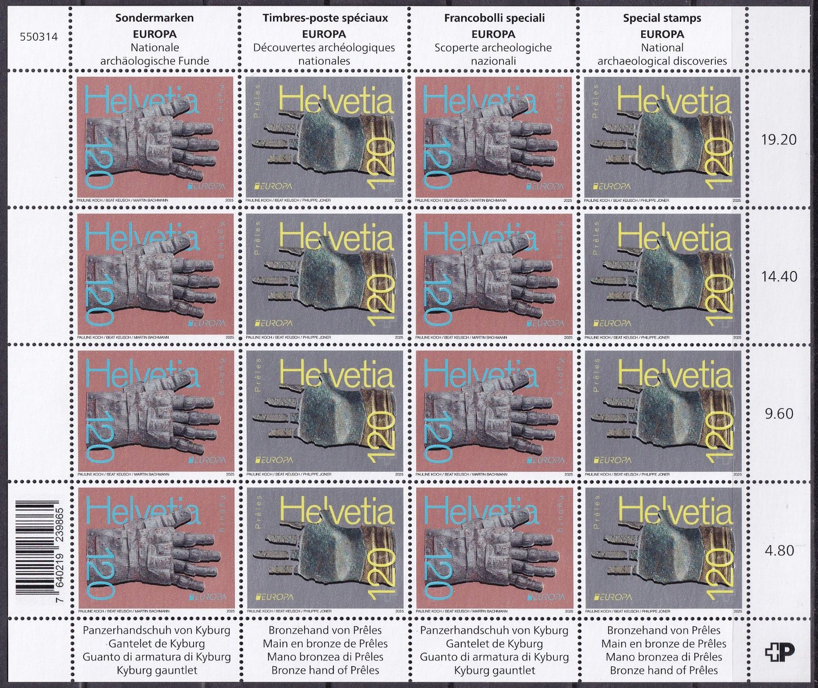 Tutti i francobolli: Sondermarken Europa 2025 - Original Kleinbogen - postfrisch – Nuovo e nell'imballaggio originale da Lausen venduto da Mondeo10628