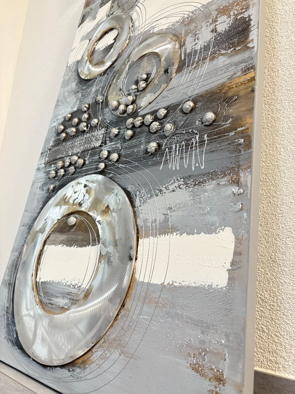 Gemälde: 60 cm breitx 120 cm hoch Acryl Gemälde Metallringe – Gebraucht aus Ottenbach von TimelessEmotions. 8