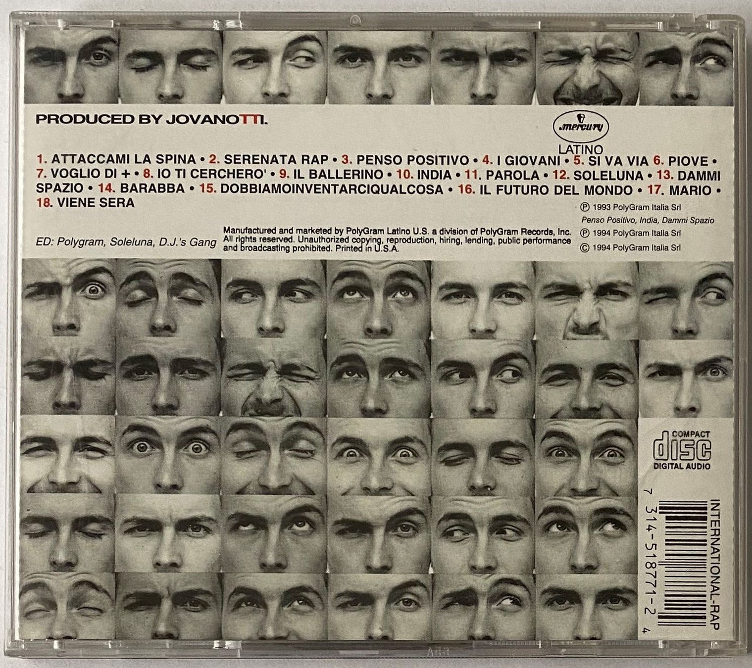 CD: Jovanotti, Lorenzo 1994 – Usato da Flums venduto da Asquillo 1
