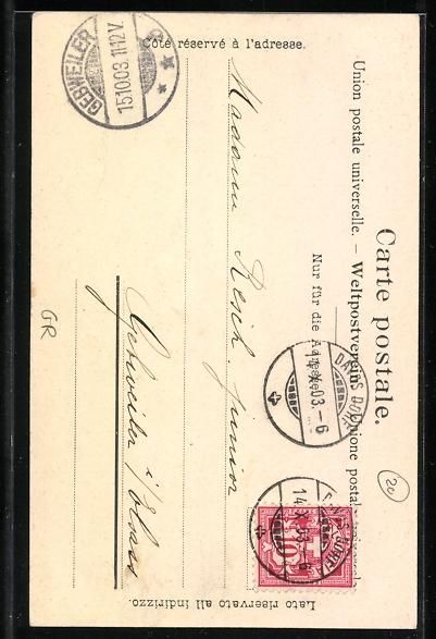 Cartoline postali: Davos, Totalansicht mit Gebirgspanorama  – Usato da Berlin venduto da bartko-reher 1
