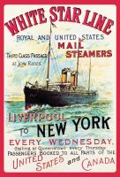 Blechschild-WHITE STAR LINE-MAIL STEAMERS-LIVERPOOL-NEW YORK