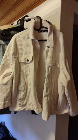 Cord Jacke Zara beige gerippt Gr. L