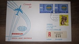 Swissair Zürich - Genf - Sao Paulo 31.12.1967