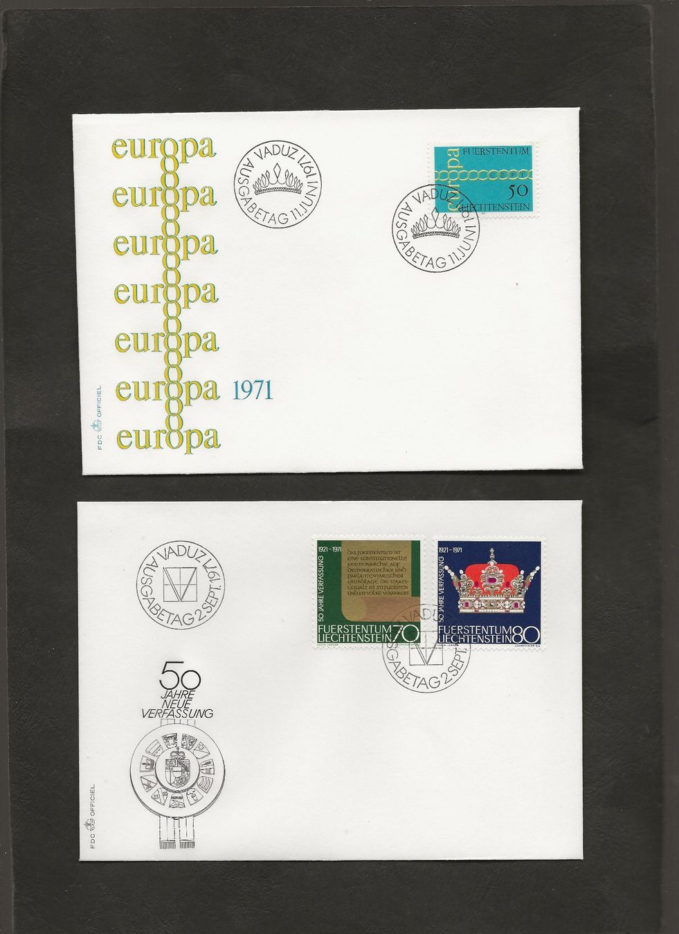 Tutti i francobolli: 16 FDC Liechtenstein 1970 bis 1972 – Usato da Au ZH venduto da xelagreb01 5