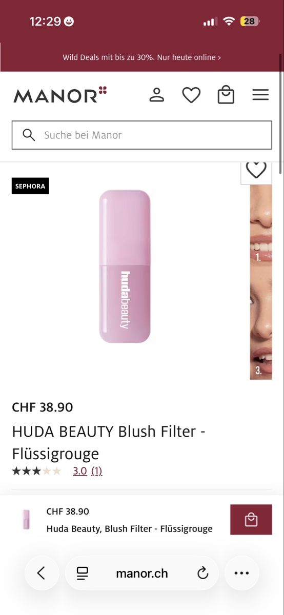 Huda Beauty Make-up: Huda beauty, blush filter in ube cream  – Gebraucht aus zürich von minji 4