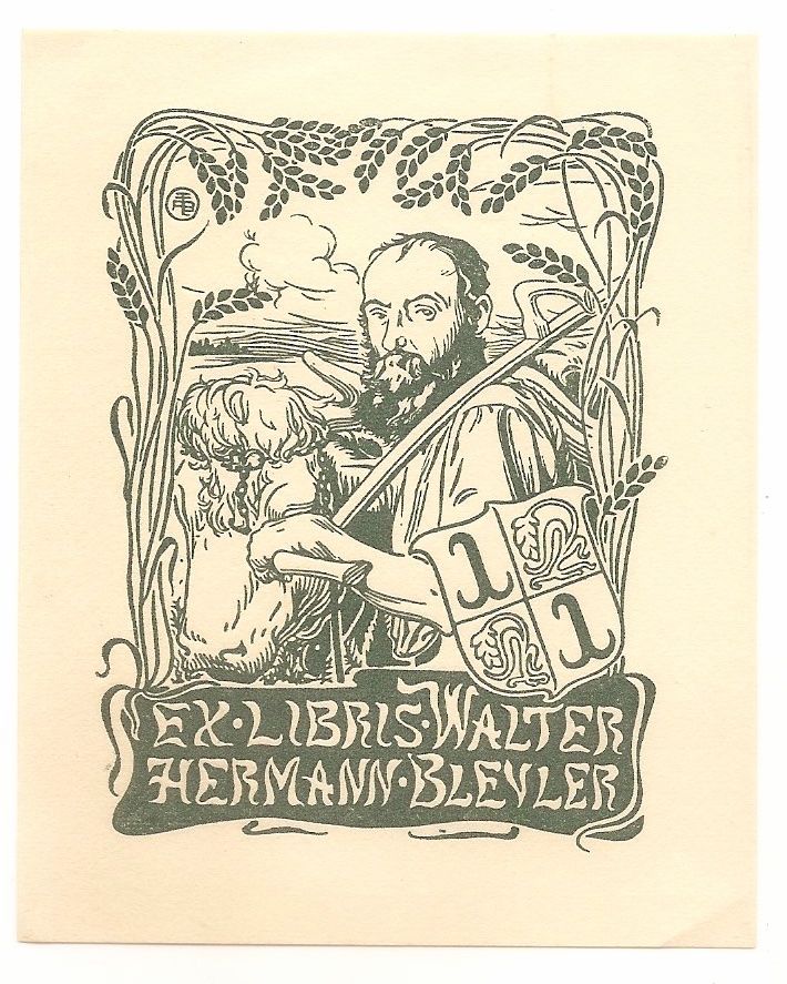Stiche: Ex libris héraldique de Walter Hermann Bleuler par A. Balmer – Gebraucht aus Farvagny-le-Grand von OlivierFurrer