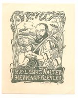 Ex libris héraldique de Walter Hermann Bleuler par A. Balmer