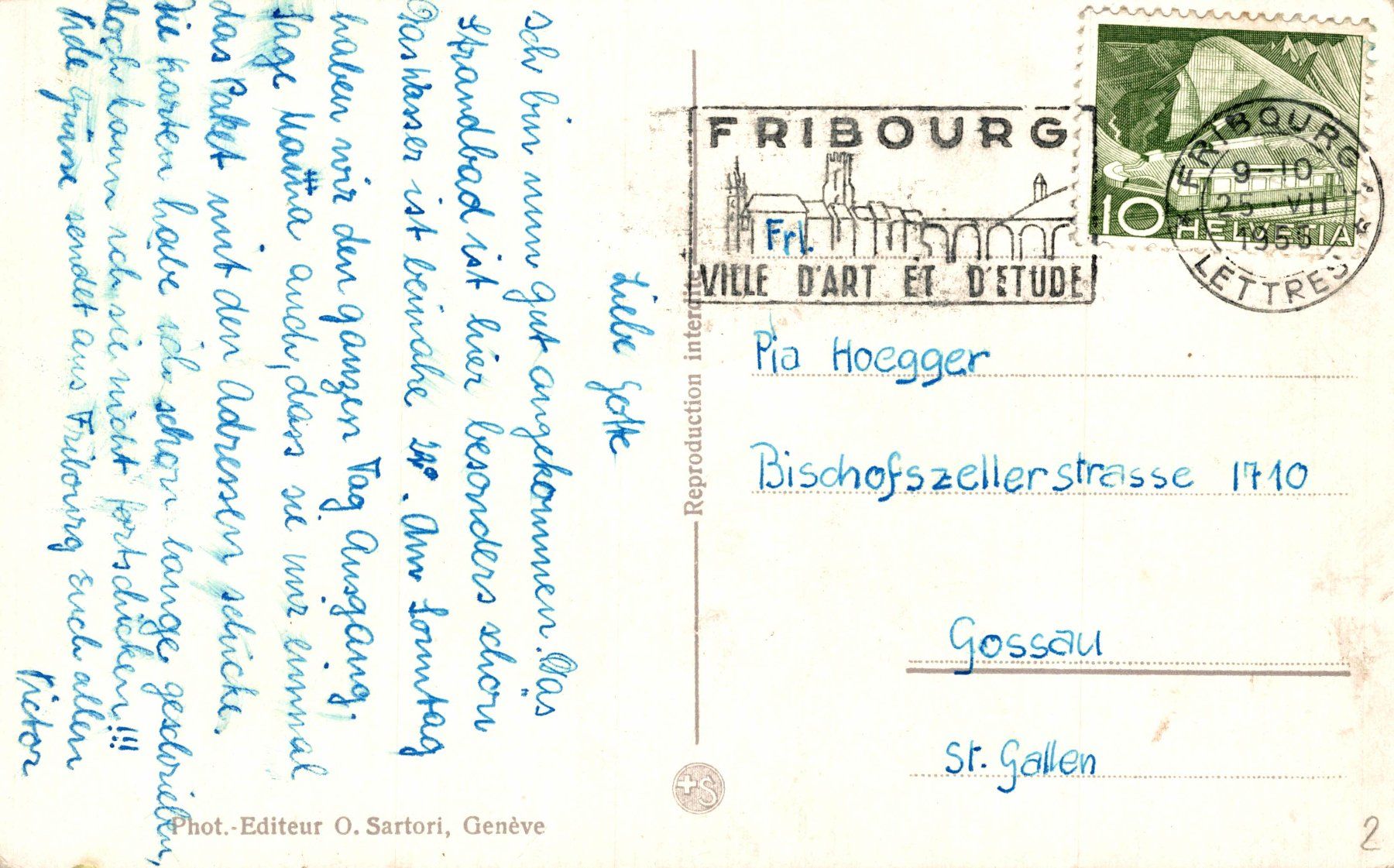 Cartoline postali: Fribourg. Kathedrale St. Nikolaus – Usato da Bronschhofen venduto da Astore 1