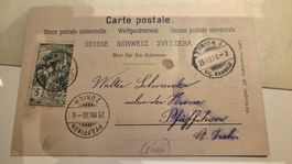 1900 5 Rp UPU auf Ansichtskarte Polytechnikum Zürich