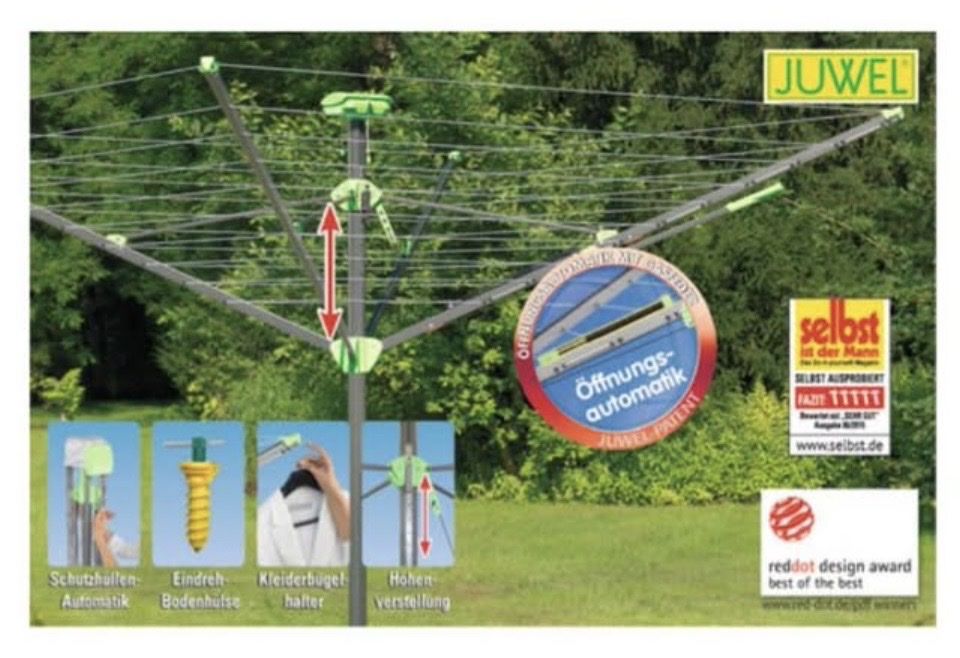 Stewi Wäscheständer: Wäschespinne JUWEL Nova Plus Evolution Lift  – Neu und originalverpackt aus Hefenhofen von Hallo5 8