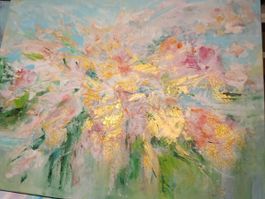 Abstraktes Bild auf Leinwand, Grösse 100x80, Floral Art