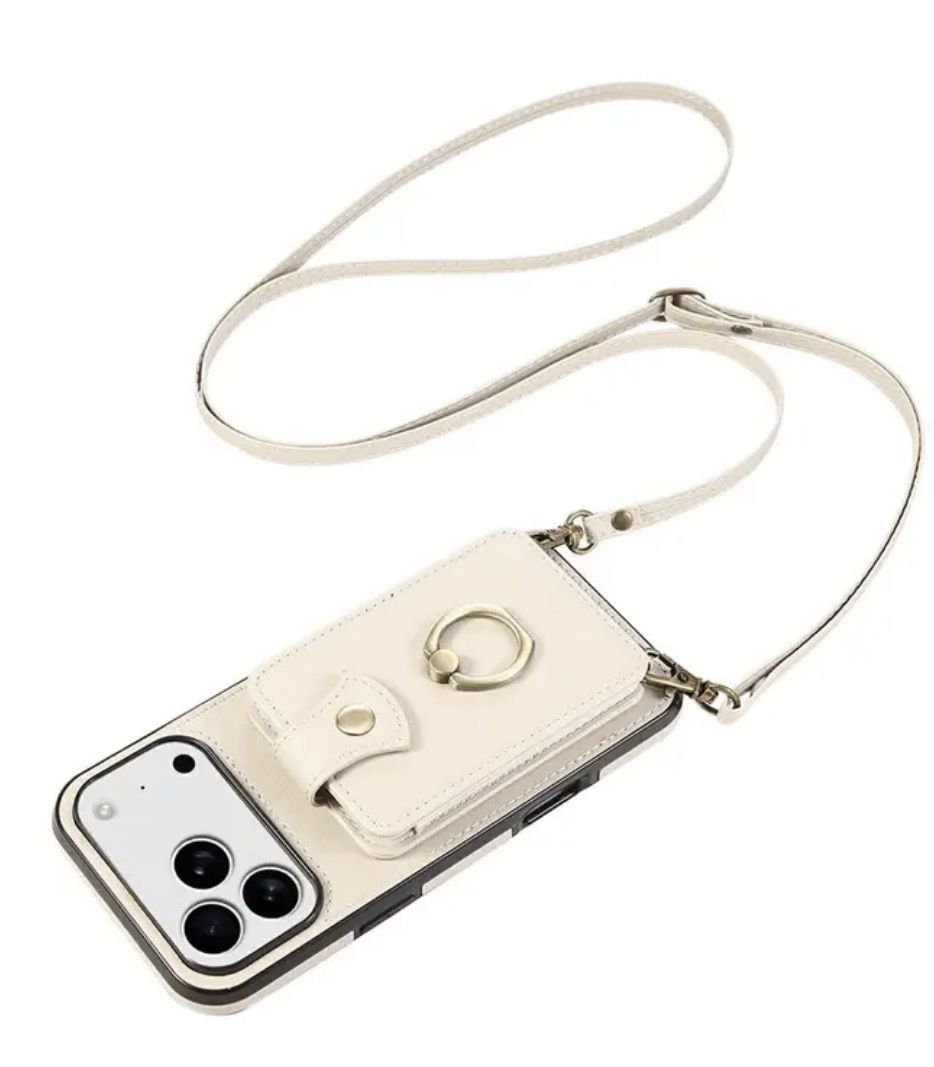 Apple Handys / Smartphones: Smartphone Hülle mit Kartenfach und Ring beige neu – Neu und originalverpackt aus Schiers von Jasi-83 4