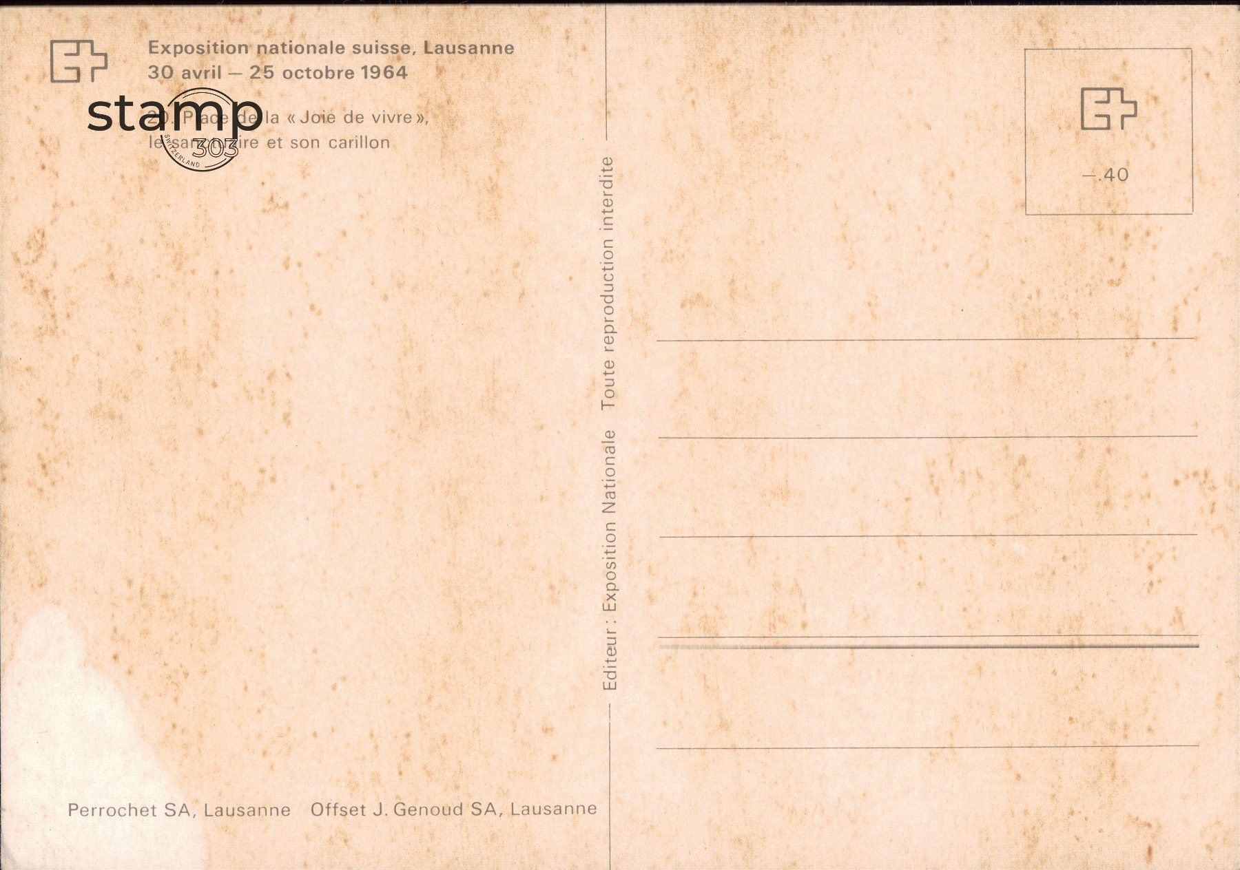Cartoline postali: 1964 AK Lausanne EXPO – Usato da Eggersriet venduto da stamp303 1
