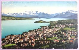 Horgen mit Halbinsel Au und die Alpen