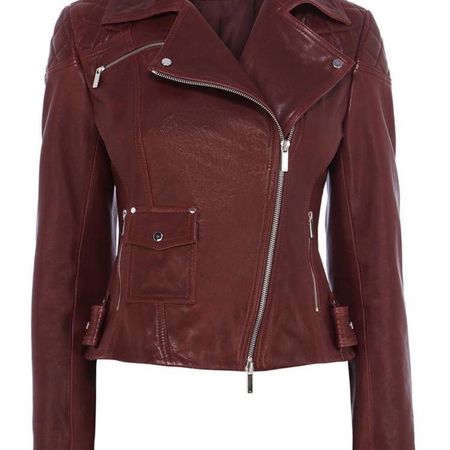Karen Millen Leather Jacket Lederjacke 38 UK 10