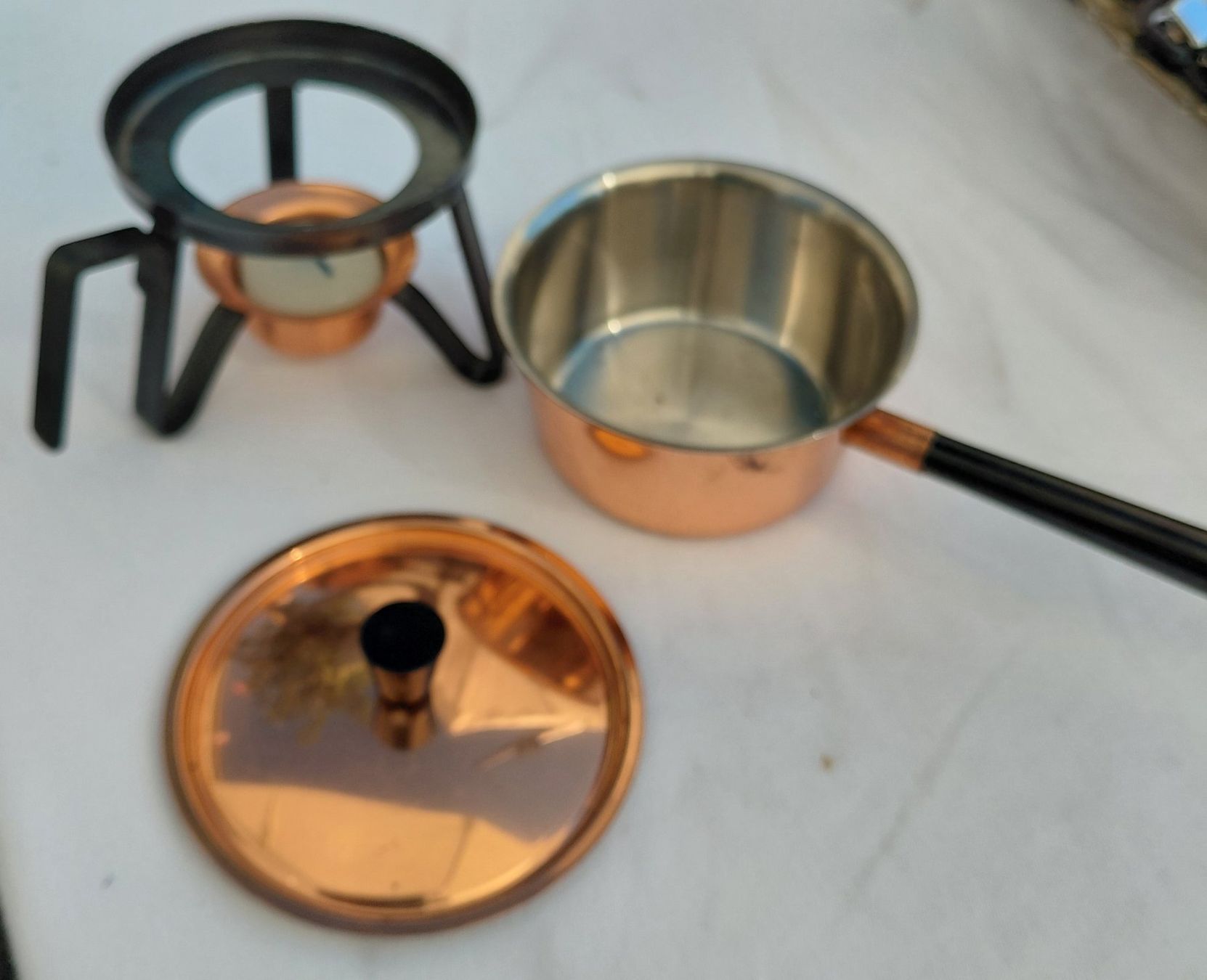 Padelle: Kleines Kupferpfännchen mit "Rechaud" – Nuovo (secondo la descrizione) da Zürich venduto da Rosys 4