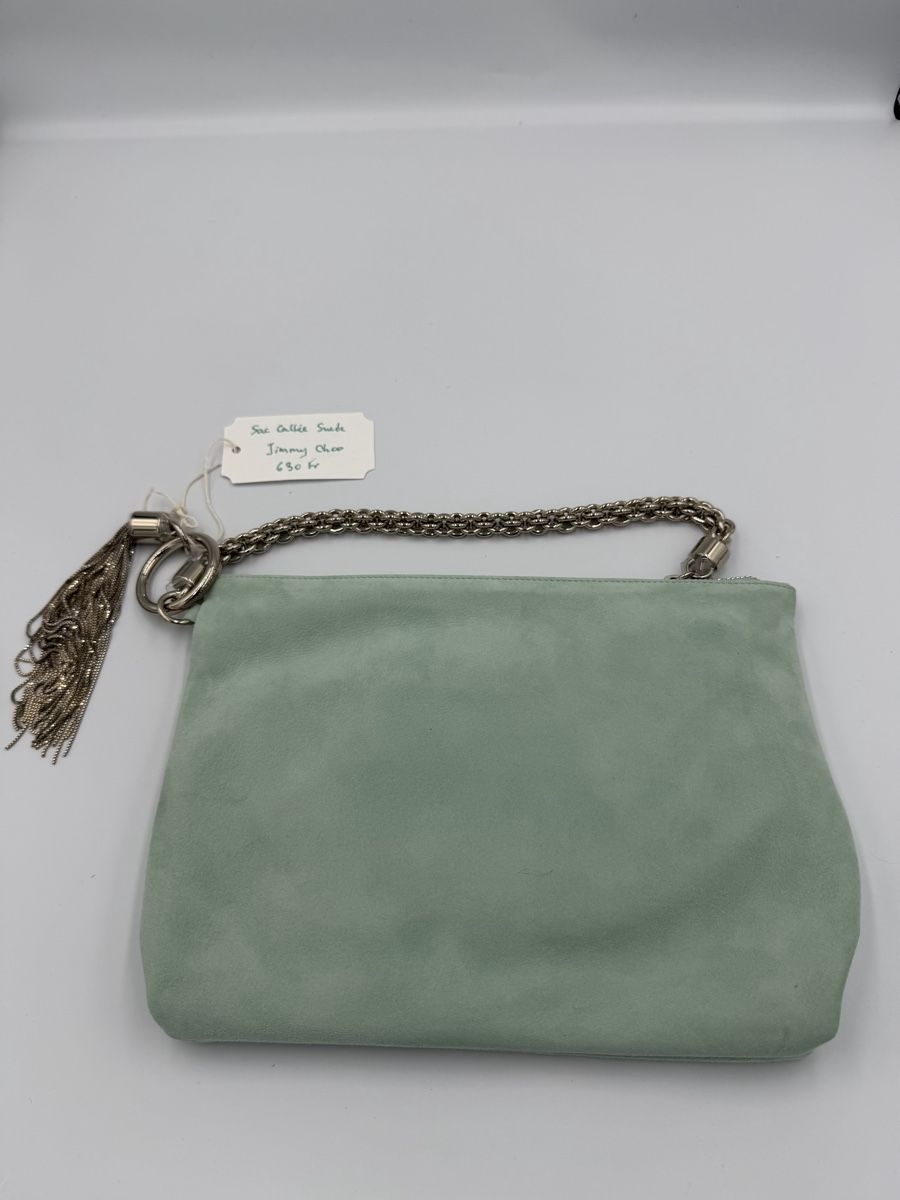 Jimmy Choo Borse da donna: Sac Jimmy Choo - Callie Suede - Daim Mint – Nuovo e nell'imballaggio originale da Versoix venduto da WatchesGeneva