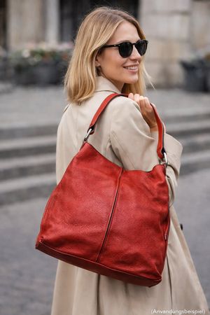 FURLA Ledertasche in rot  Echtleder, zeitlos, gepflegt
