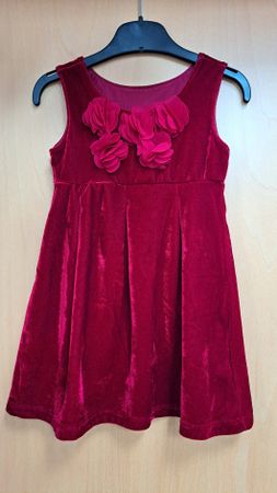 Festliches rotes Samtkleid, Gr. 98 von Palomino
