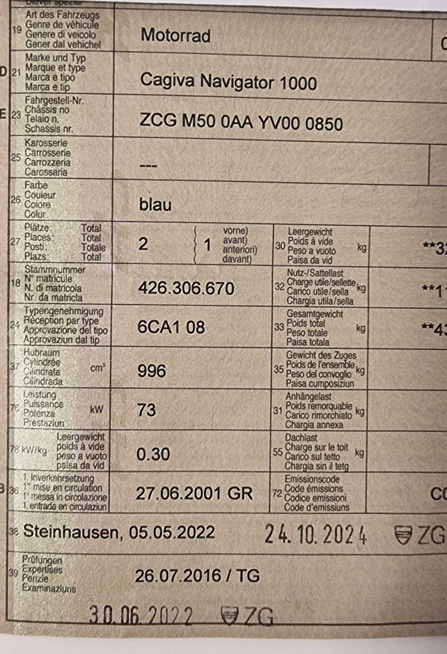 Cagiva Enduro: Cagiva Navigator 1000 ab MFK 24.10.2024 Neue Reifen – Usato da Rotkreuz venduto da Spider8 2