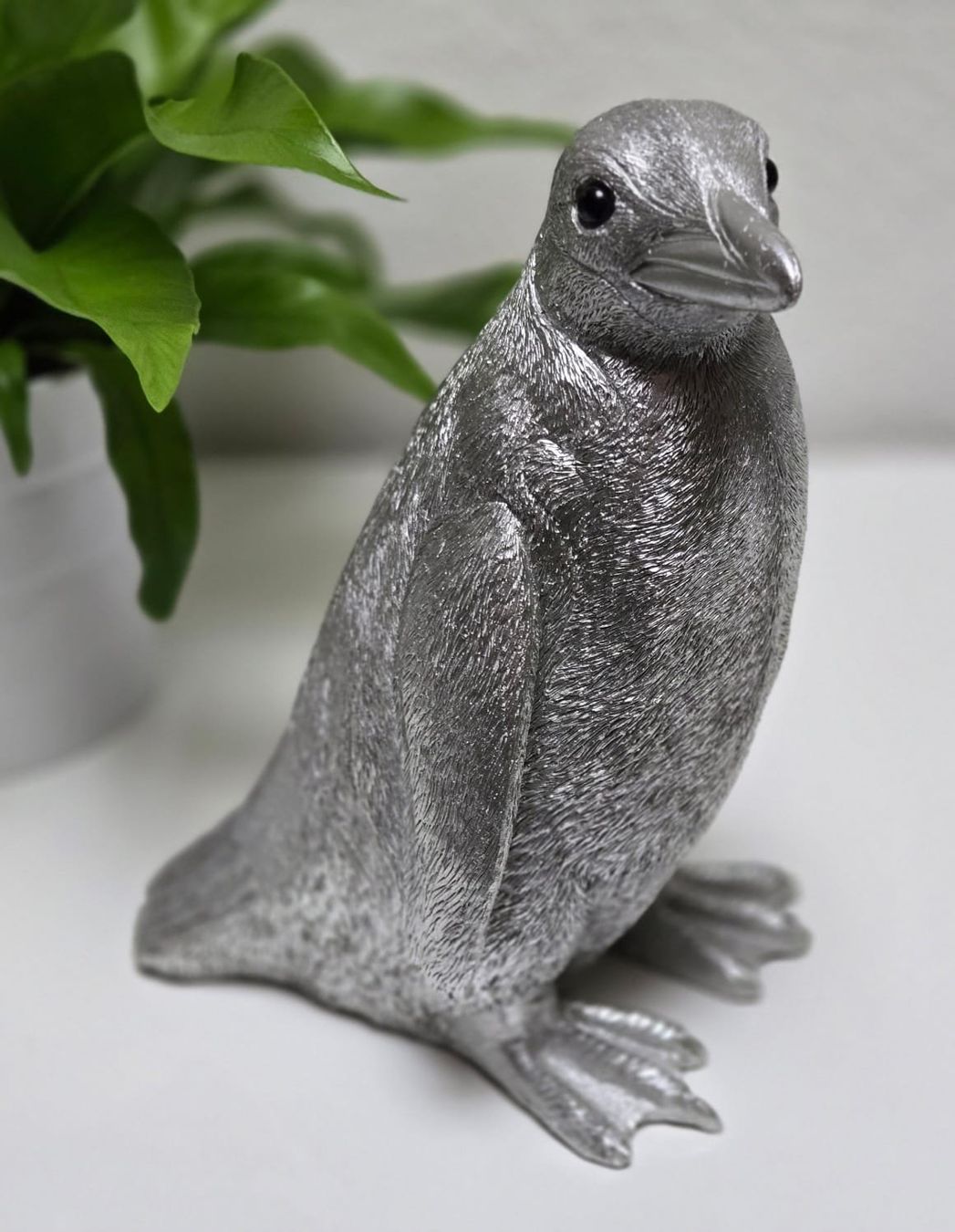 Spardosen: Silberfarbener Pinguin als Deko oder Sparschwein, Top! – Neu (gemäss Beschreibung) aus Rheinsulz von Gilea
