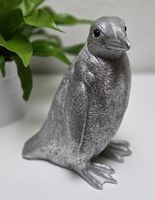 Silberfarbener Pinguin als Deko oder Sparschwein, Top!