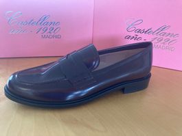Damen Moccasin, bordeau, Gr 40, Leder, NEU, made in Spain