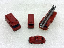 Wiking Feuerwehr N: Mercedes-Bus VW-Bus VW Käfer Löschwagen