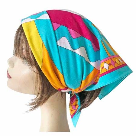 Baumwolltuch Bandana psychedelisch bunt VINTAGE 1970s