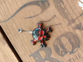 💀 Bauchnabelpiercing Totenkopf rot/schwarz, neu & cool!