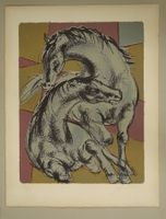 HANS ERNI: PFERDE, CHEVAUX, LITHOGRAPHIE MIT 5 FARBEN