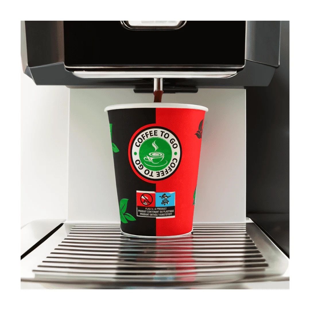 Tazze: 1000 Einweg Kaffeebecher 200ml / 8oz Schwarz/Rot – Nuovo e nell'imballaggio originale da Bülach venduto da StoreInShop.com 2