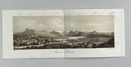 Luzern Panorama Rigi Lithografie Briquet Cuvillier Lemercier